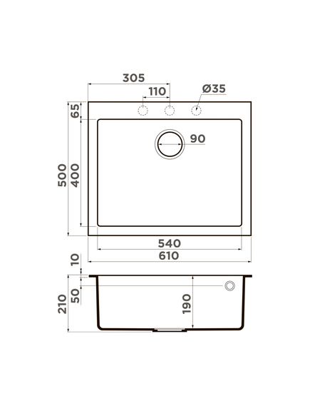 Купить Кухонная мойка Omoikiri Bosen 61-BL 4991209 Черная (4991209) по цене 39488 руб., в Санкт-Петебруге в интернет магазине 100-Систем, а также дургие товары Omoikiri из раздела Накладные мойки и Кухонные мойки