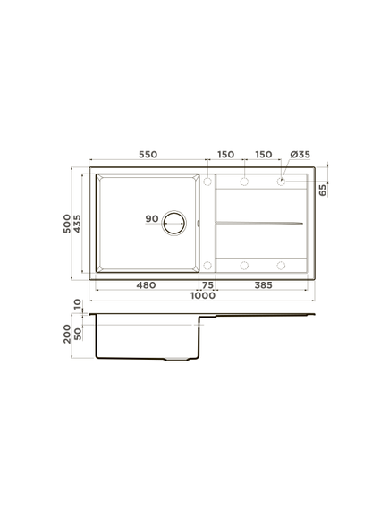 Купить Кухонная мойка Omoikiri Sumi 100-BL (4993654) по цене 39788 руб., в Санкт-Петебруге в интернет магазине 100-Систем, а также дургие товары Omoikiri из раздела Накладные мойки и Кухонные мойки