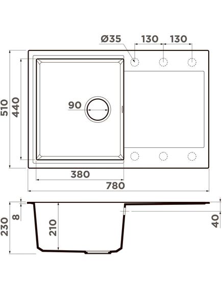 Купить Мойка Daisen 78T-ES Tetogranit/espresso (4997215) по цене 30188 руб., в Санкт-Петебруге в интернет магазине 100-Систем, а также дургие товары Omoikiri из раздела Накладные мойки и Кухонные мойки