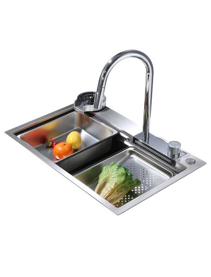 Купить Кухонная мойка ABBER Wasser Kreis AF2194 хром (af2194) по цене 25200 руб., в Санкт-Петебруге в интернет магазине 100-Систем, а также дургие товары ABBER из раздела Накладные мойки и Кухонные мойки