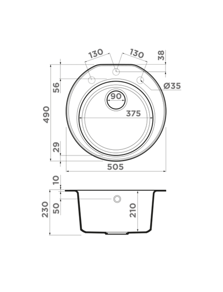 Купить Кухонная мойка Omoikiri Miya 50R-GR Tetogranit/leningrad grey (4993582) по цене 23188 руб., в Санкт-Петебруге в интернет магазине 100-Систем, а также дургие товары Omoikiri из раздела Накладные мойки и Кухонные мойки