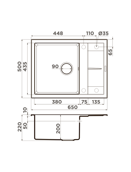 Купить Кухонная мойка Omoikiri Sumi 65A-GR Artceramic/leningrad grey   (4997094) по цене 38288 руб., в Санкт-Петебруге в интернет магазине 100-Систем, а также дургие товары Omoikiri из раздела Накладные мойки и Кухонные мойки