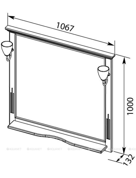 Купить Зеркало Лагуна 105 цв.белый мат. (175304) (175304) по цене 17734 руб., в Санкт-Петебруге в интернет магазине 100-Систем, а также дургие товары AQUANET из раздела Зеркала и Мебель для ванной комнаты