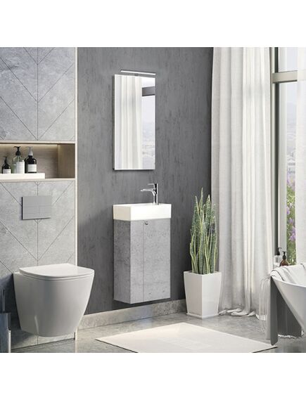 Купить COMFORTY. Зеркало "Асти-40" бетон светлый (00-00013528cf) по цене 4510 руб., в Санкт-Петебруге в интернет магазине 100-Систем, а также дургие товары COMFORTY из раздела Зеркала и Мебель для ванной комнаты