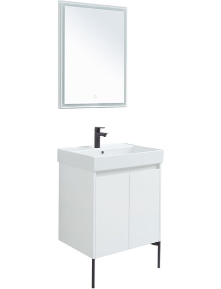Купить Мебель для ванной Aquanet Nova Lite 60 белый глянец (2 дверцы) (302532) по цене 42598 руб., в Санкт-Петебруге в интернет магазине 100-Систем, а также дургие товары AQUANET из раздела Готовые решения для ванной комнаты и Мебель для ванной комнаты
