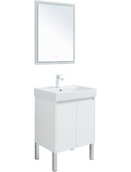 Купить Мебель для ванной Aquanet Nova Lite 60 белый глянец (2 дверцы) (302532) по цене 42598 руб., в Санкт-Петебруге в интернет магазине 100-Систем, а также дургие товары AQUANET из раздела Готовые решения для ванной комнаты и Мебель для ванной комнаты