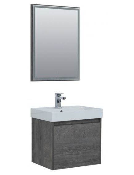 Купить Мебель для ванной Aquanet Nova Lite 60 дуб рошелье (1 ящик) (242923) по цене 45614 руб., в Санкт-Петебруге в интернет магазине 100-Систем, а также дургие товары AQUANET из раздела Готовые решения для ванной комнаты и Мебель для ванной комнаты