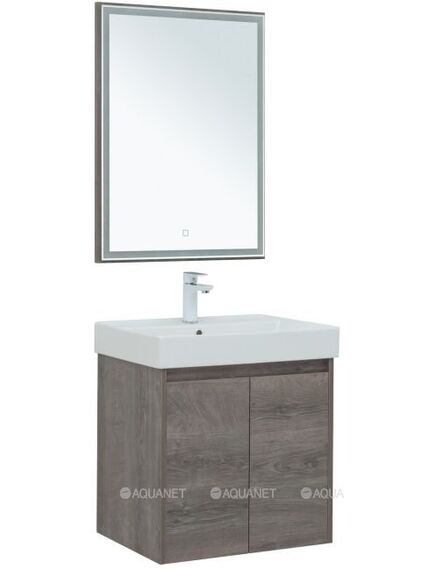 Купить Мебель для ванной Aquanet Nova Lite 60 дуб рошелье (2 дверцы) (00302533) по цене 38631 руб., в Санкт-Петебруге в интернет магазине 100-Систем, а также дургие товары AQUANET из раздела Готовые решения для ванной комнаты и Мебель для ванной комнаты