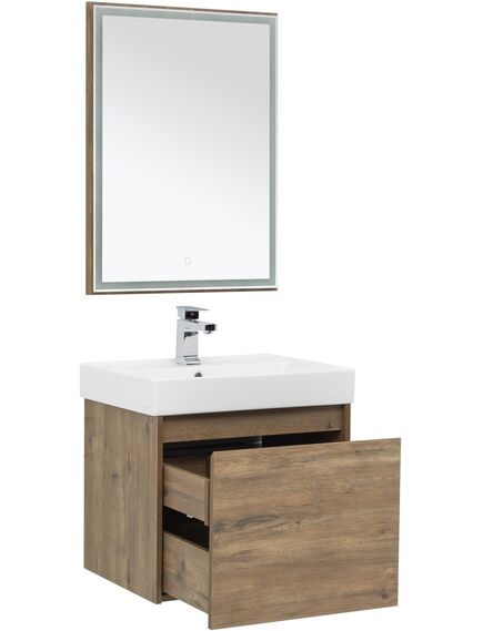 Купить Мебель для ванной Aquanet Nova Lite 60 дуб рустикальный (1 ящик) (254215) по цене 46838 руб., в Санкт-Петебруге в интернет магазине 100-Систем, а также дургие товары AQUANET из раздела Готовые решения для ванной комнаты и Мебель для ванной комнаты