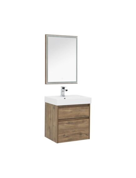 Купить Мебель для ванной Aquanet Nova Lite 60 дуб рустикальный (2 ящика) (254216) по цене 47773 руб., в Санкт-Петебруге в интернет магазине 100-Систем, а также дургие товары AQUANET из раздела Готовые решения для ванной комнаты и Мебель для ванной комнаты