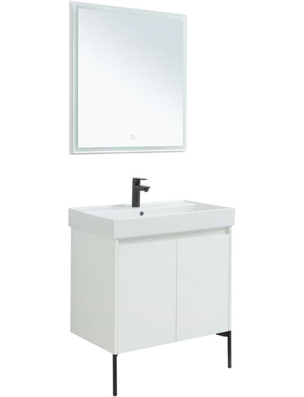 Купить Мебель для ванной Aquanet Nova Lite 75 белый глянец (2 дверцы) (00302535) по цене 47345 руб., в Санкт-Петебруге в интернет магазине 100-Систем, а также дургие товары AQUANET из раздела Готовые решения для ванной комнаты и Мебель для ванной комнаты