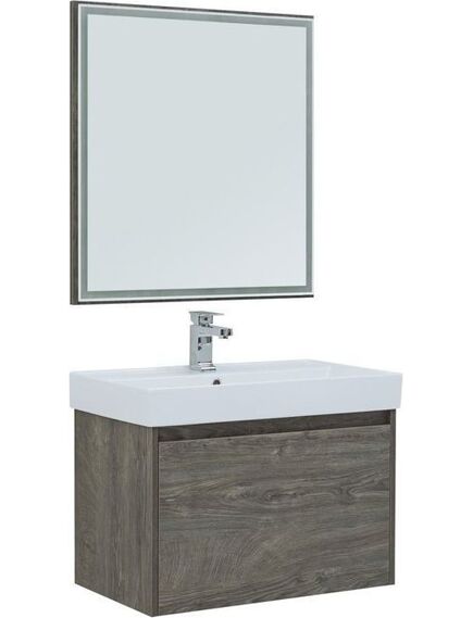 Купить Мебель для ванной Aquanet Nova Lite 75 дуб рошелье (1 ящик) (242295) по цене 56566 руб., в Санкт-Петебруге в интернет магазине 100-Систем, а также дургие товары AQUANET из раздела Готовые решения для ванной комнаты и Мебель для ванной комнаты