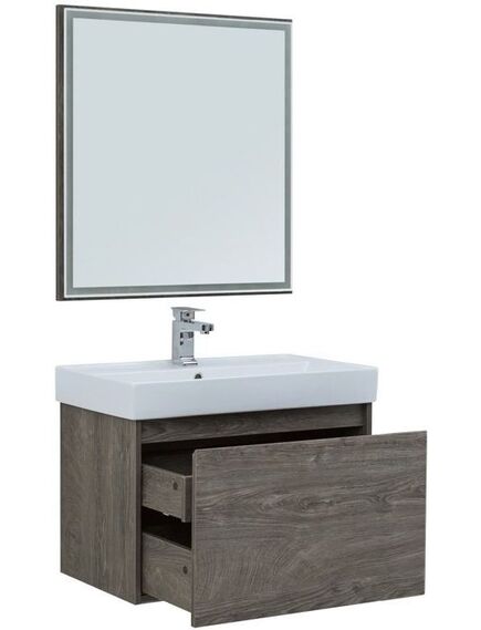 Купить Мебель для ванной Aquanet Nova Lite 75 дуб рошелье (1 ящик) (242295) по цене 56566 руб., в Санкт-Петебруге в интернет магазине 100-Систем, а также дургие товары AQUANET из раздела Готовые решения для ванной комнаты и Мебель для ванной комнаты