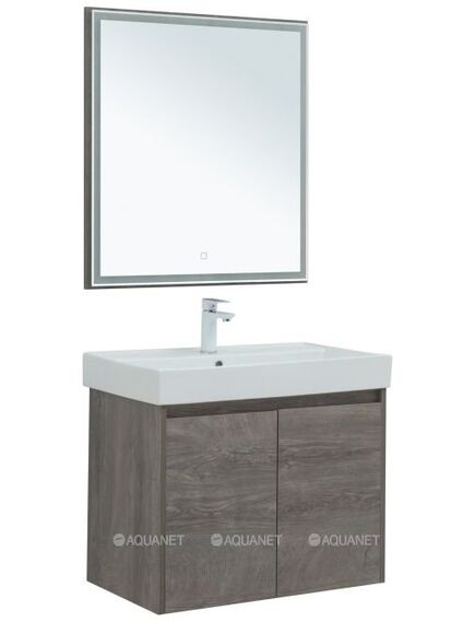 Купить Мебель для ванной Aquanet Nova Lite 75 дуб рошелье (2 дверцы) (00302536) по цене 43308 руб., в Санкт-Петебруге в интернет магазине 100-Систем, а также дургие товары AQUANET из раздела Готовые решения для ванной комнаты и Мебель для ванной комнаты