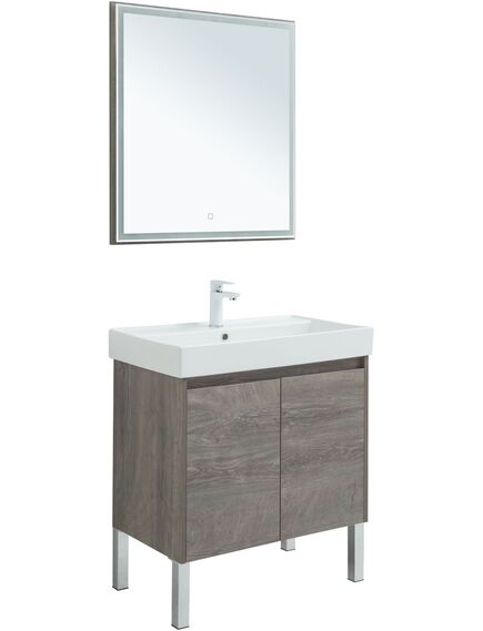 Купить Мебель для ванной Aquanet Nova Lite 75 дуб рошелье (2 дверцы) (00302536) по цене 43308 руб., в Санкт-Петебруге в интернет магазине 100-Систем, а также дургие товары AQUANET из раздела Готовые решения для ванной комнаты и Мебель для ванной комнаты