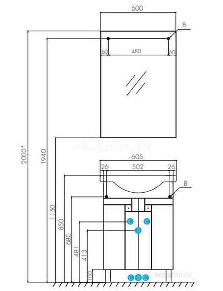 Купить Зеркало AQUATON Фиджи 60 1A179502FG010 (1a179502fg010) по цене 3961 руб., в Санкт-Петебруге в интернет магазине 100-Систем, а также дургие товары AQUATON из раздела Зеркала и Мебель для ванной комнаты