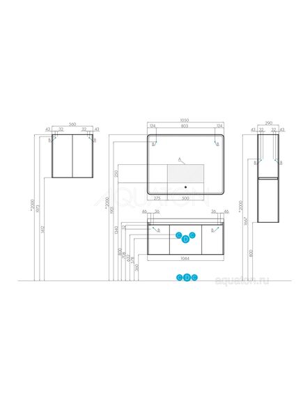 Купить Зеркало AQUATON Шерилл 105 1A206402SH010 (1a206402sh010) по цене 22091.5 руб., в Санкт-Петебруге в интернет магазине 100-Систем, а также дургие товары AQUATON из раздела Зеркала и Мебель для ванной комнаты