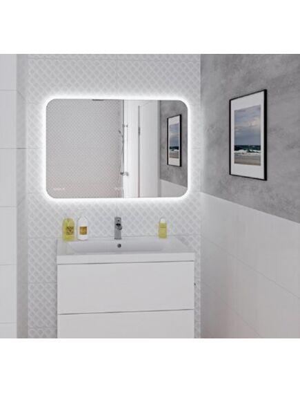 Купить Зеркало LED 070 design pro 100x70 с подсветкой bluetooth часы с антизапотеванием прямоугольное (kn-lu-led070*100-p-os) по цене 18990 руб., в Санкт-Петебруге в интернет магазине 100-Систем, а также дургие товары CERSANIT из раздела Зеркала и Мебель для ванной комнаты