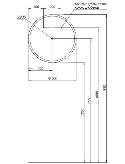 Купить Зеркало Оптима (Optima) D 600 LED (304265) (304265) по цене 11627 руб., в Санкт-Петебруге в интернет магазине 100-Систем, а также дургие товары AQUANET из раздела Зеркала и Мебель для ванной комнаты