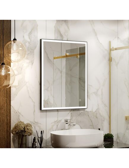 Купить Зеркало Континент Solid Black LED 600х800 (злп622) по цене 6160 руб., в Санкт-Петебруге в интернет магазине 100-Систем, а также дургие товары Континент из раздела Зеркала и Мебель для ванной комнаты