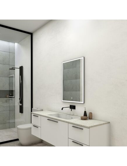 Купить Зеркало Континент Frame silver LED 600х800 (злп891) по цене 12370 руб., в Санкт-Петебруге в интернет магазине 100-Систем, а также дургие товары Континент из раздела Зеркала и Мебель для ванной комнаты