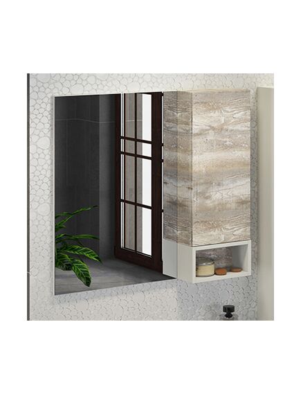 Купить COMFORTY. Зеркало-шкаф "Турин-90" дуб бежевый (00004136265) по цене 11770 руб., в Санкт-Петебруге в интернет магазине 100-Систем, а также дургие товары COMFORTY из раздела Зеркальные шкафы для ванной и Мебель для ванной комнаты
