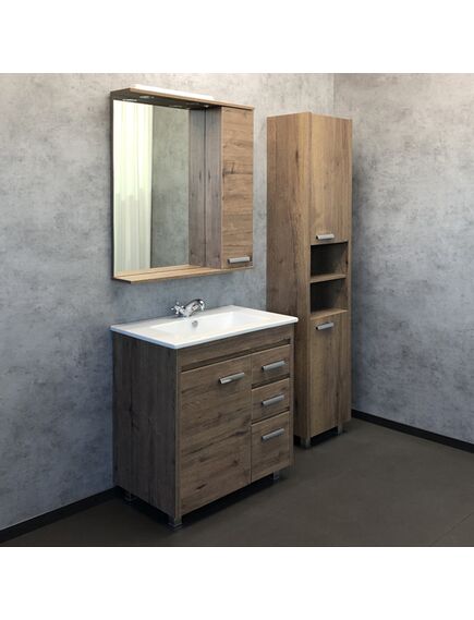 Купить COMFORTY. Зеркало-шкаф "Марио-75" дуб темный (00-00004159) по цене 14190 руб., в Санкт-Петебруге в интернет магазине 100-Систем, а также дургие товары COMFORTY из раздела Зеркальные шкафы для ванной и Мебель для ванной комнаты