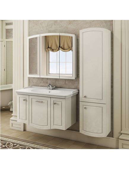 Купить COMFORTY. Зеркало-шкаф "Палини-100" белый глянец (00004147994) по цене 24530 руб., в Санкт-Петебруге в интернет магазине 100-Систем, а также дургие товары COMFORTY из раздела Зеркальные шкафы для ванной и Мебель для ванной комнаты
