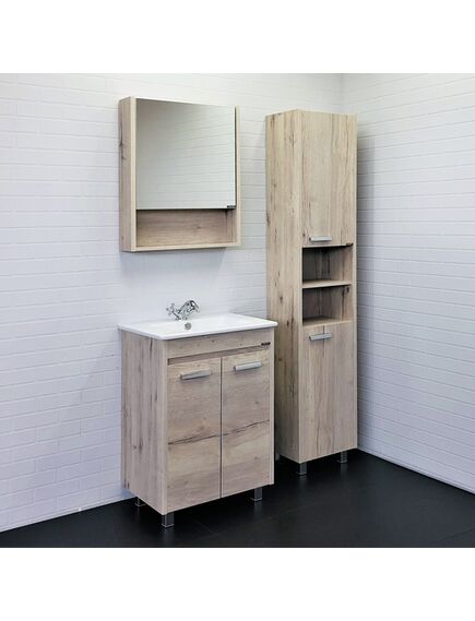 Купить COMFORTY. Зеркало-шкаф "Марио-60" дуб дымчатый (00-00005201) по цене 9570 руб., в Санкт-Петебруге в интернет магазине 100-Систем, а также дургие товары COMFORTY из раздела Зеркальные шкафы для ванной и Мебель для ванной комнаты