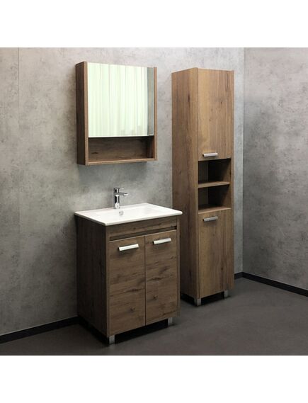 Купить COMFORTY. Зеркало-шкаф "Марио-60" дуб темный (00-00004158) по цене 9790 руб., в Санкт-Петебруге в интернет магазине 100-Систем, а также дургие товары COMFORTY из раздела Зеркальные шкафы для ванной и Мебель для ванной комнаты