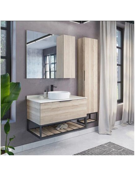 Купить Зеркало-шкаф Comforty Порто-90 дуб дымчатый (00-00009443cf) по цене 11000 руб., в Санкт-Петебруге в интернет магазине 100-Систем, а также дургие товары COMFORTY из раздела Зеркальные шкафы для ванной и Мебель для ванной комнаты