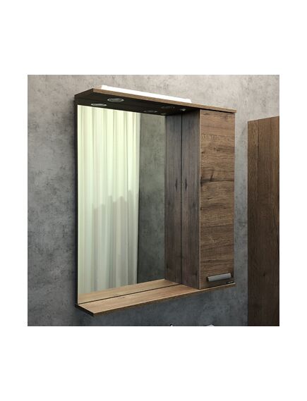 Купить COMFORTY. Зеркало-шкаф "Марио-75" дуб темный (00-00004159) по цене 14190 руб., в Санкт-Петебруге в интернет магазине 100-Систем, а также дургие товары COMFORTY из раздела Зеркальные шкафы для ванной и Мебель для ванной комнаты