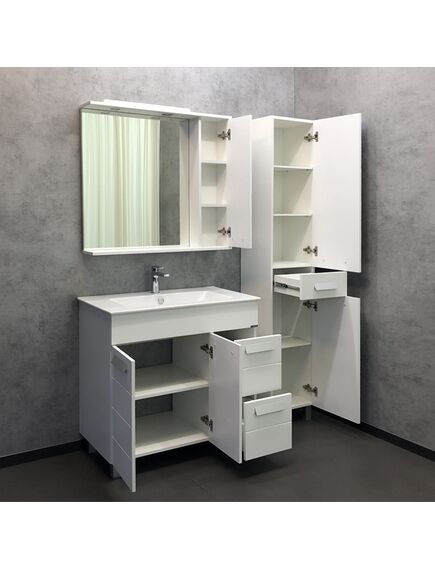 Купить COMFORTY. Зеркало-шкаф "Модена М-90" белый матовый (00-00001641) по цене 17160 руб., в Санкт-Петебруге в интернет магазине 100-Систем, а также дургие товары COMFORTY из раздела Зеркальные шкафы для ванной и Мебель для ванной комнаты