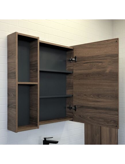 Купить Зеркало-шкаф Comforty Порто-75 дуб темно-коричневый (00-00009231cf) по цене 12650 руб., в Санкт-Петебруге в интернет магазине 100-Систем, а также дургие товары COMFORTY из раздела Зеркальные шкафы для ванной и Мебель для ванной комнаты