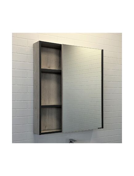 Купить Зеркало-шкаф Comforty Вена-70 дуб дымчатый (00-00009272cf) по цене 12650 руб., в Санкт-Петебруге в интернет магазине 100-Систем, а также дургие товары COMFORTY из раздела Зеркальные шкафы для ванной и Мебель для ванной комнаты