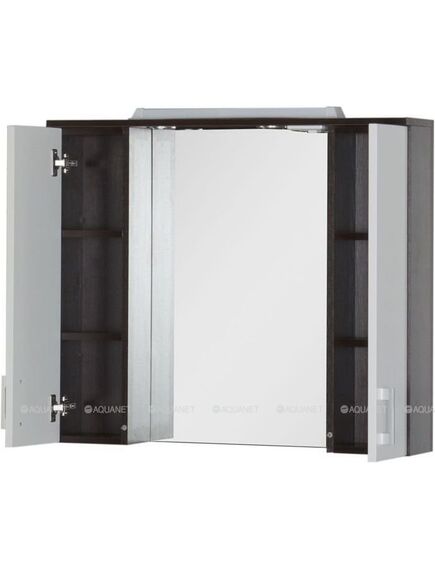 Купить Зеркальный шкаф Тиана 90 wenge (фасад белый) (172399) (172399) по цене 8690 руб., в Санкт-Петебруге в интернет магазине 100-Систем, а также дургие товары AQUANET из раздела Зеркальные шкафы для ванной и Мебель для ванной комнаты