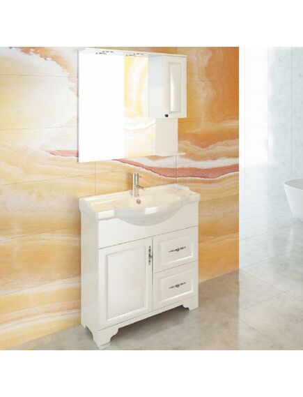 Купить COMFORTY. Зеркало-шкаф "Севилья-85" слоновая кость (00003132625) по цене 19580 руб., в Санкт-Петебруге в интернет магазине 100-Систем, а также дургие товары COMFORTY из раздела Зеркальные шкафы для ванной и Мебель для ванной комнаты