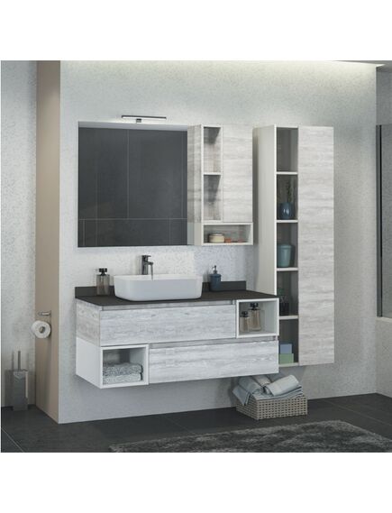 Купить Comforty. Зеркало-шкаф "Прага-120" дуб белый (00004136262cf) по цене 14190 руб., в Санкт-Петебруге в интернет магазине 100-Систем, а также дургие товары COMFORTY из раздела Зеркальные шкафы для ванной и Мебель для ванной комнаты