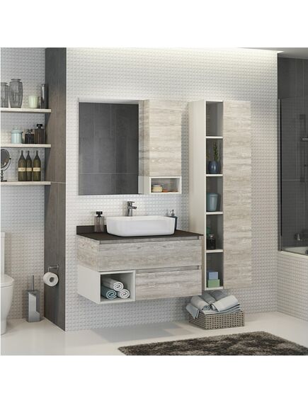 Купить Comforty. Зеркало-шкаф "Прага-90" дуб белый (00004136263cf) по цене 11770 руб., в Санкт-Петебруге в интернет магазине 100-Систем, а также дургие товары COMFORTY из раздела Зеркальные шкафы для ванной и Мебель для ванной комнаты