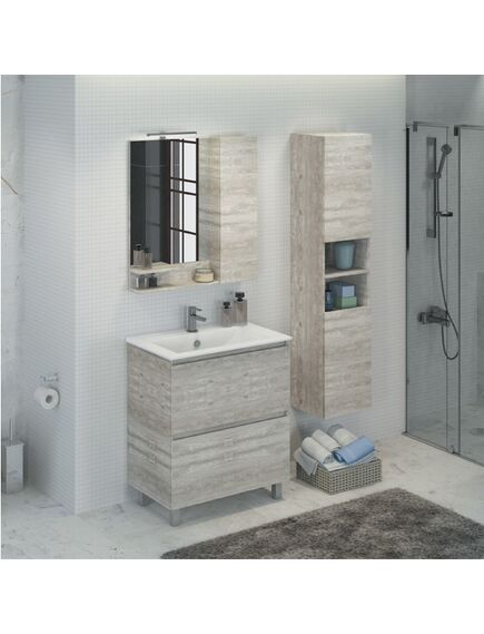 Купить COMFORTY. Зеркало-шкаф "Верона-75" дуб белый (00004137100) по цене 11770 руб., в Санкт-Петебруге в интернет магазине 100-Систем, а также дургие товары COMFORTY из раздела Зеркальные шкафы для ванной и Мебель для ванной комнаты