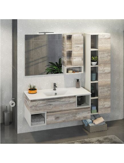 Купить COMFORTY. Зеркало-шкаф "Турин-120" дуб бежевый (00004137136) по цене 14190 руб., в Санкт-Петебруге в интернет магазине 100-Систем, а также дургие товары COMFORTY из раздела Зеркальные шкафы для ванной и Мебель для ванной комнаты