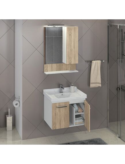 Купить COMFORTY. Зеркало-шкаф "Рига-60" дуб сонома (00004142211) по цене 8580 руб., в Санкт-Петебруге в интернет магазине 100-Систем, а также дургие товары COMFORTY из раздела Зеркальные шкафы для ванной и Мебель для ванной комнаты