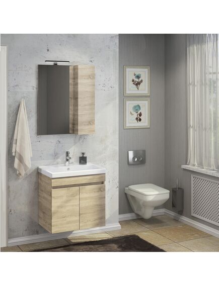 Купить COMFORTY. Зеркало-шкаф "Тромсе-60" дуб сонома (00004142221) по цене 8140 руб., в Санкт-Петебруге в интернет магазине 100-Систем, а также дургие товары COMFORTY из раздела Зеркальные шкафы для ванной и Мебель для ванной комнаты