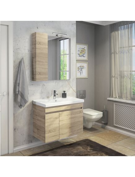Купить COMFORTY. Зеркало-шкаф "Тромсе-80" дуб сонома (00004142222) по цене 9790 руб., в Санкт-Петебруге в интернет магазине 100-Систем, а также дургие товары COMFORTY из раздела Зеркальные шкафы для ванной и Мебель для ванной комнаты
