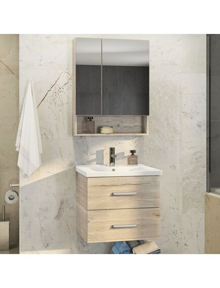 Купить COMFORTY. Зеркало-шкаф "Парма-60" дуб дымчатый (00004143488) по цене 12980 руб., в Санкт-Петебруге в интернет магазине 100-Систем, а также дургие товары COMFORTY из раздела Зеркальные шкафы для ванной и Мебель для ванной комнаты