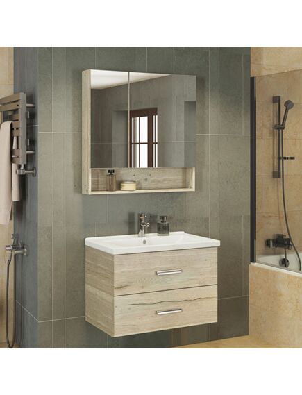 Купить COMFORTY. Зеркало-шкаф "Парма-80" дуб дымчатый (00004143489) по цене 15620 руб., в Санкт-Петебруге в интернет магазине 100-Систем, а также дургие товары COMFORTY из раздела Зеркальные шкафы для ванной и Мебель для ванной комнаты