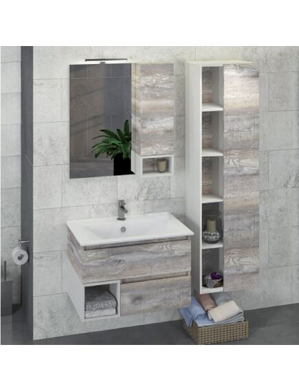 Купить Comforty. Зеркало-шкаф "Турин-75" дуб бежевый (00004144198cf) по цене 10230 руб., в Санкт-Петебруге в интернет магазине 100-Систем, а также дургие товары COMFORTY из раздела Зеркальные шкафы для ванной и Мебель для ванной комнаты