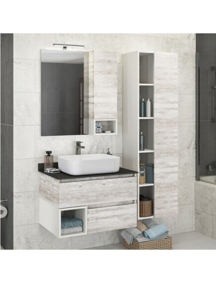 Купить Comforty. Зеркало-шкаф Прага-75 дуб белый (00004144199cf) по цене 10450 руб., в Санкт-Петебруге в интернет магазине 100-Систем, а также дургие товары COMFORTY из раздела Зеркальные шкафы для ванной и Мебель для ванной комнаты
