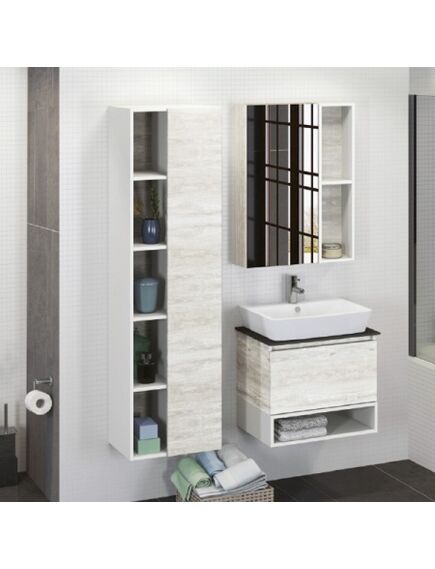 Купить Comforty. Зеркало-шкаф "Прага-60" дуб белый (00004147599cf) по цене 11000 руб., в Санкт-Петебруге в интернет магазине 100-Систем, а также дургие товары COMFORTY из раздела Зеркальные шкафы для ванной и Мебель для ванной комнаты