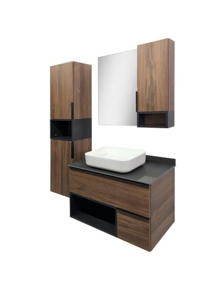 Купить Comforty. Зеркало-шкаф Штутгарт-90 дуб тёмно-коричневый (00004151038cf) по цене 13860 руб., в Санкт-Петебруге в интернет магазине 100-Систем, а также дургие товары COMFORTY из раздела Зеркальные шкафы для ванной и Мебель для ванной комнаты